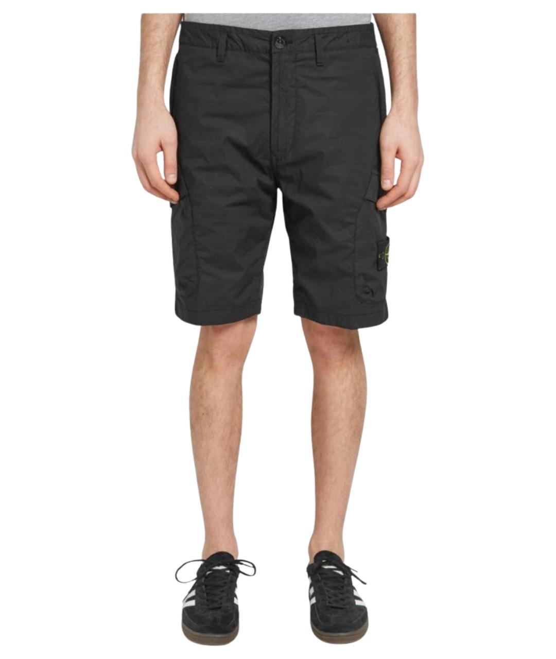 STONE ISLAND Черные шорты, фото 3