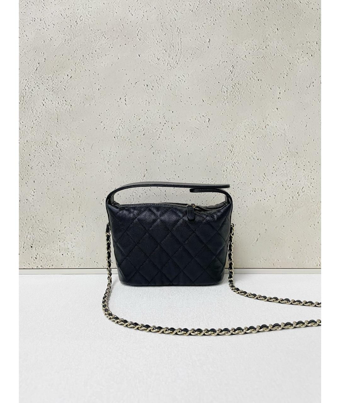 CHANEL Черная кожаная сумка с короткими ручками, фото 2