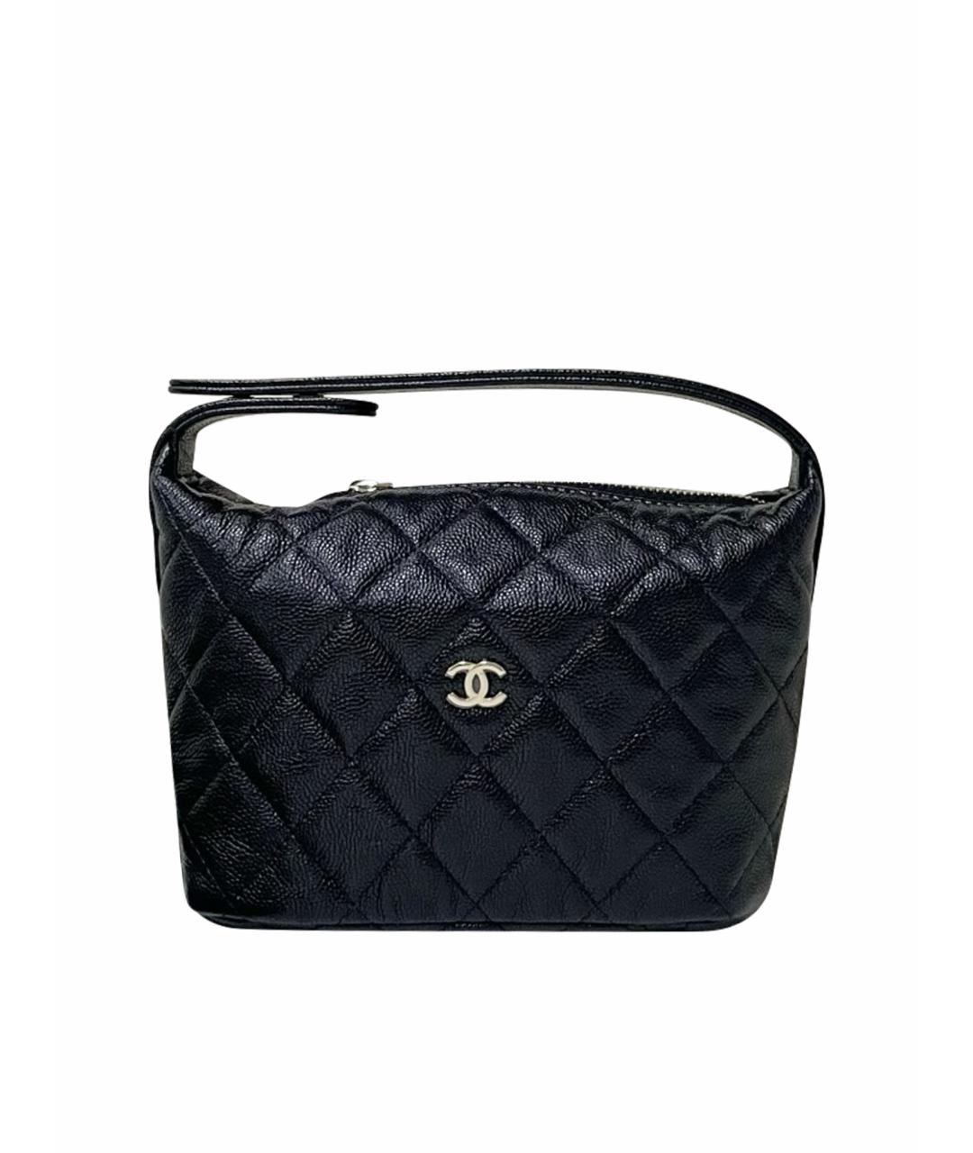 CHANEL Черная кожаная сумка с короткими ручками, фото 1