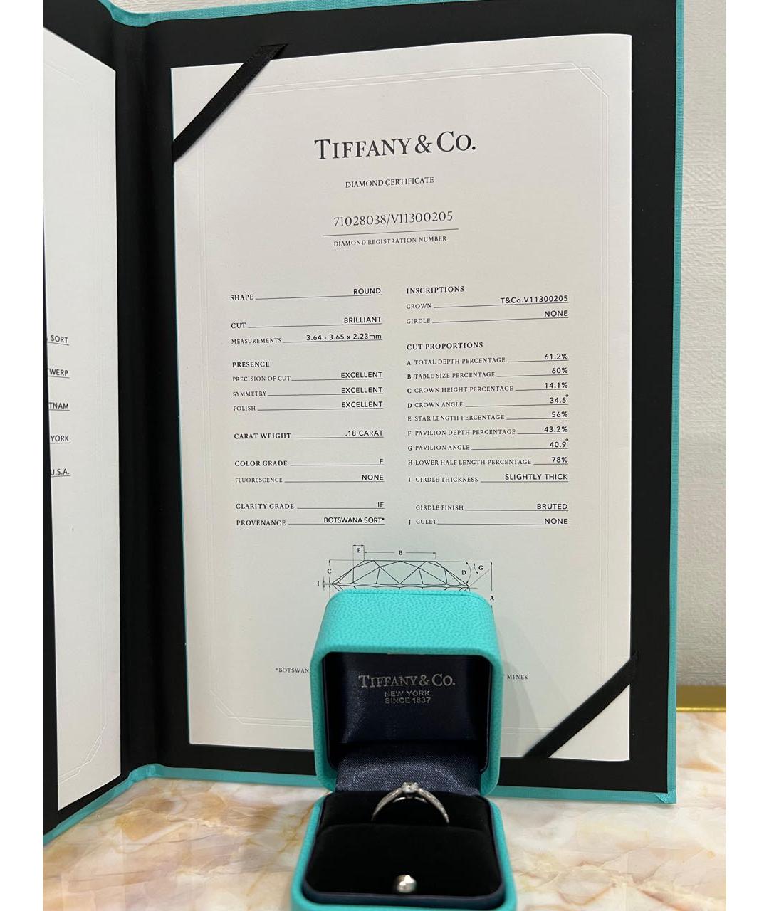 TIFFANY&CO Белое платиновое кольцо, фото 4