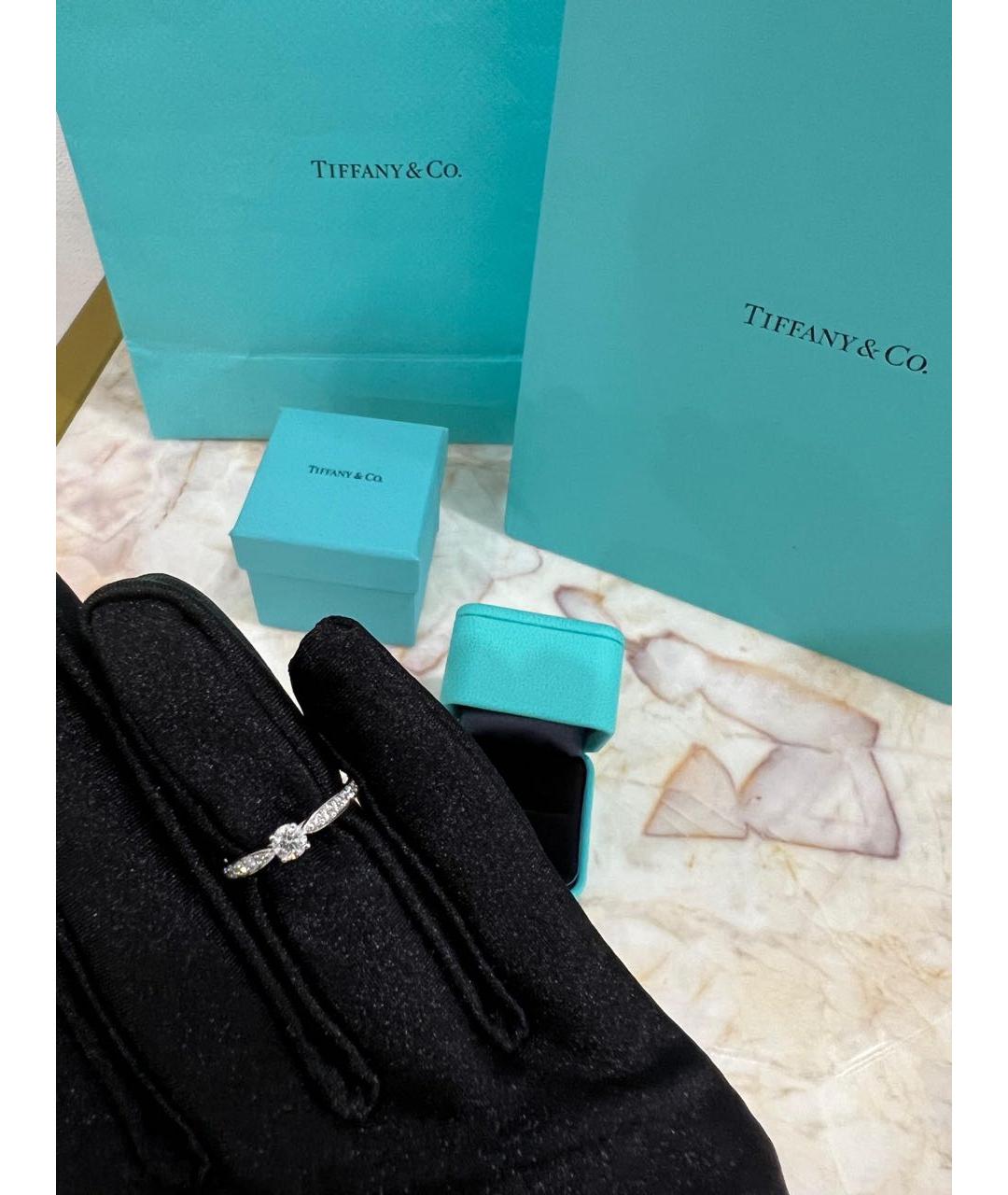 TIFFANY&CO Белое платиновое кольцо, фото 3