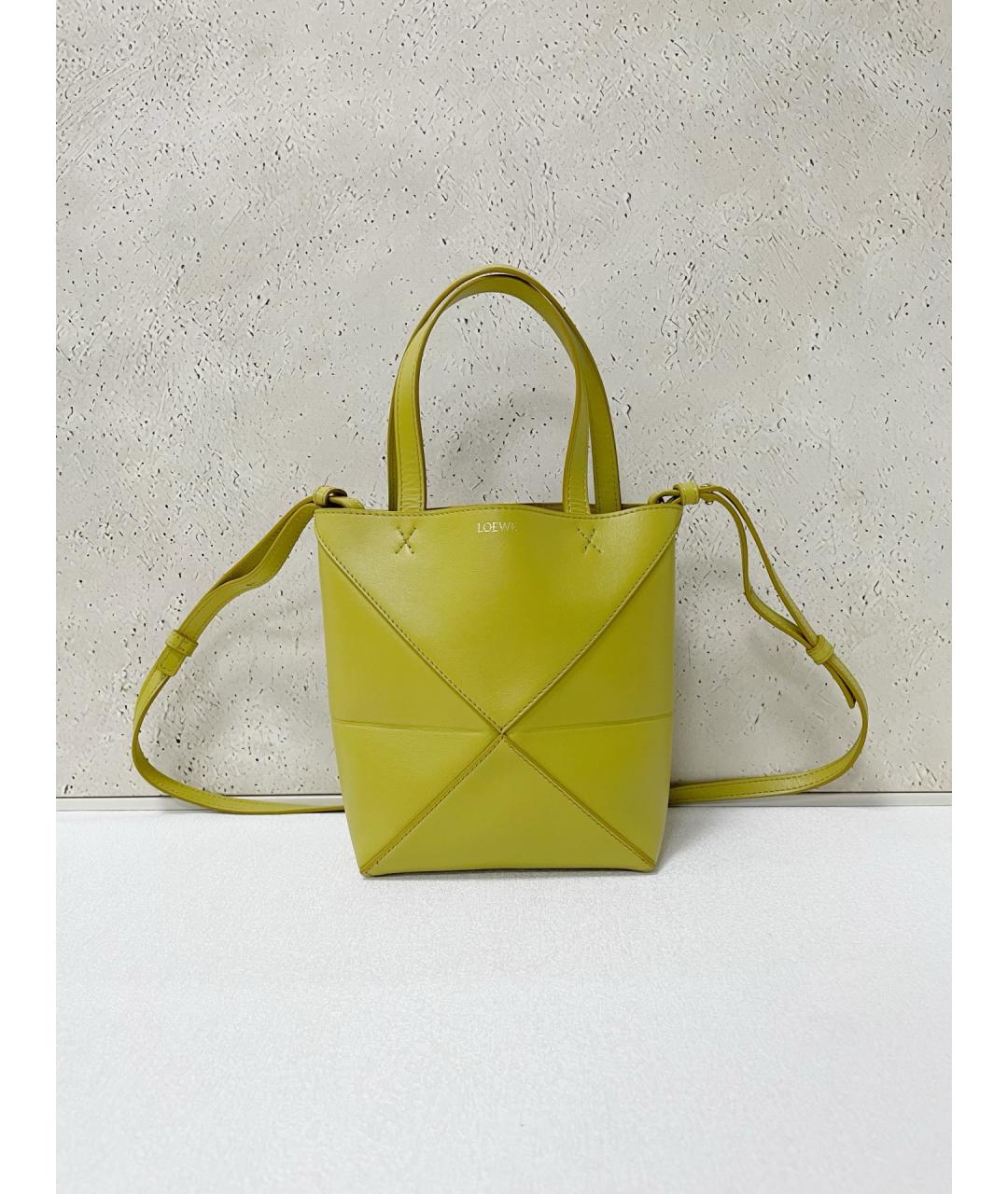 LOEWE Зеленая кожаная сумка тоут, фото 7