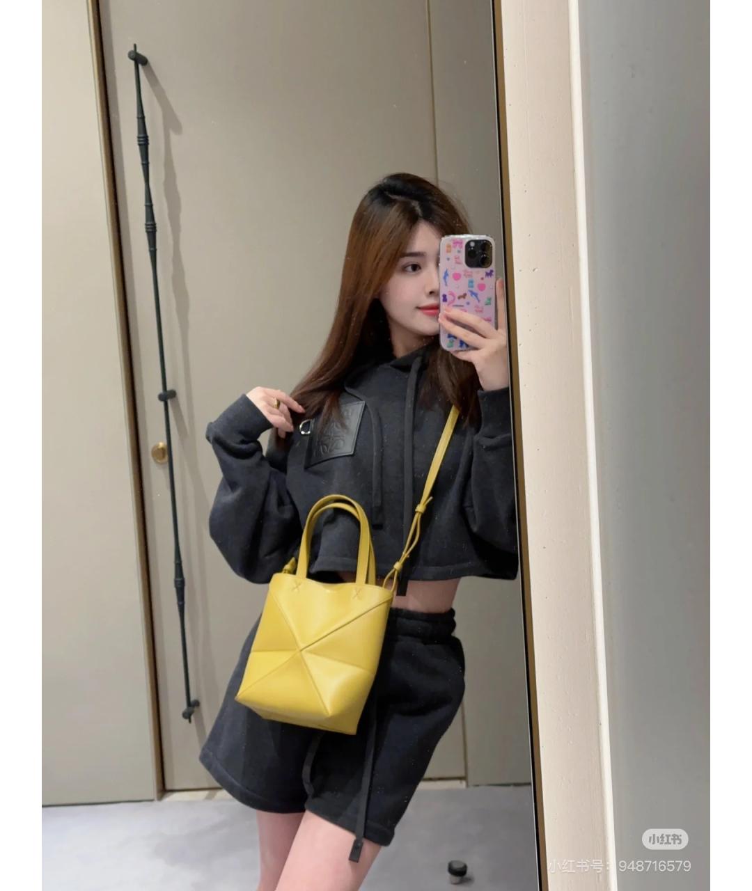 LOEWE Зеленая кожаная сумка тоут, фото 6