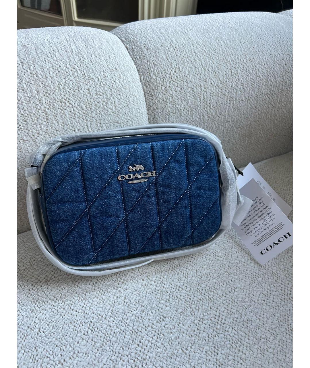 COACH Темно-синяя деним сумка через плечо, фото 2