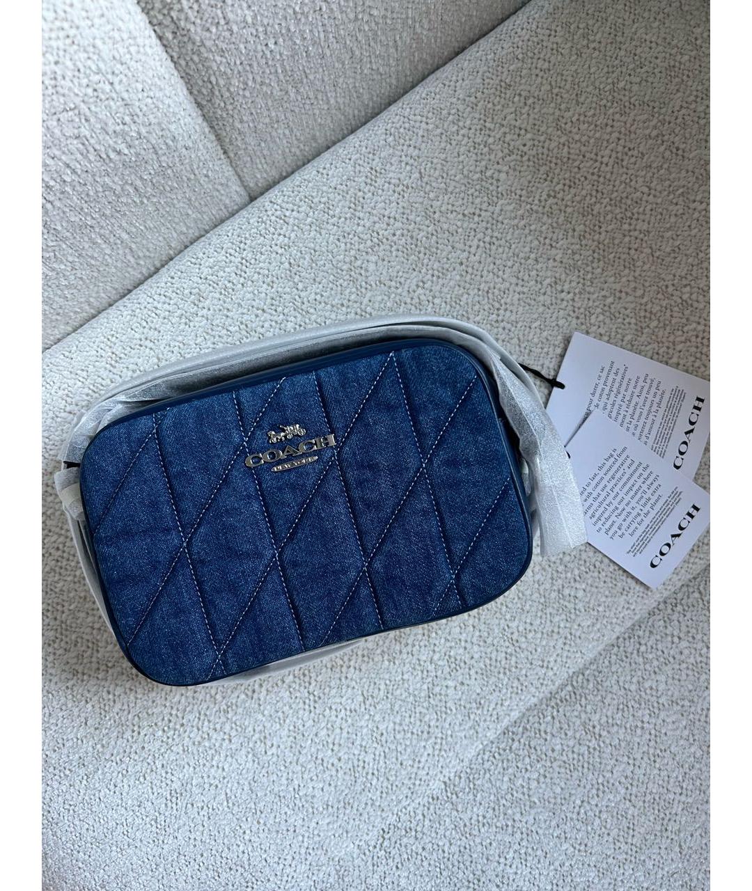 COACH Темно-синяя деним сумка через плечо, фото 3