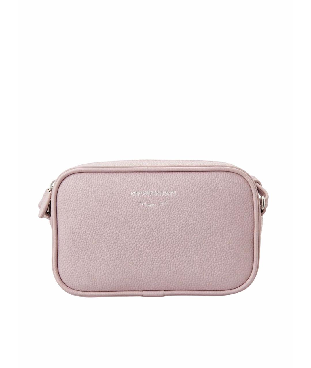 EMPORIO ARMANI Розовая кожаная сумка на плечо, фото 1