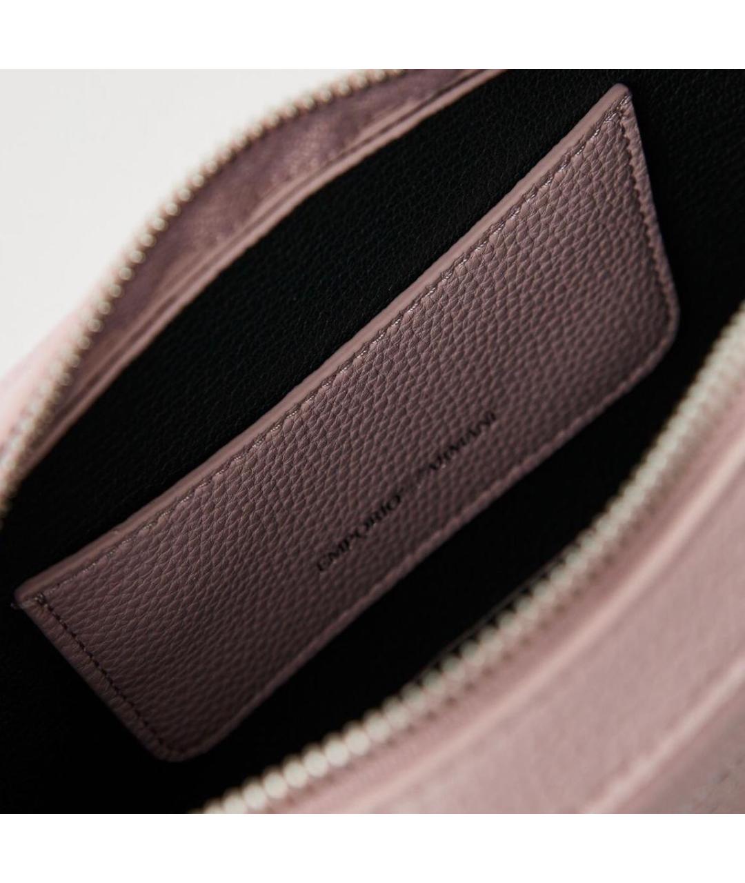 EMPORIO ARMANI Розовая кожаная сумка на плечо, фото 5