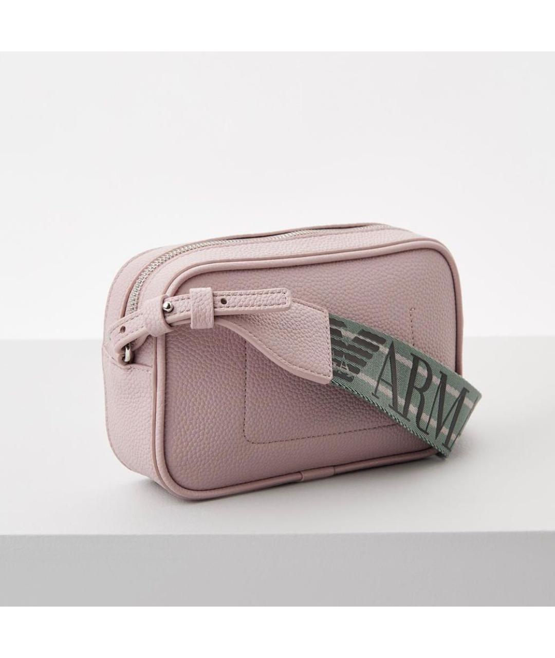 EMPORIO ARMANI Розовая кожаная сумка на плечо, фото 2