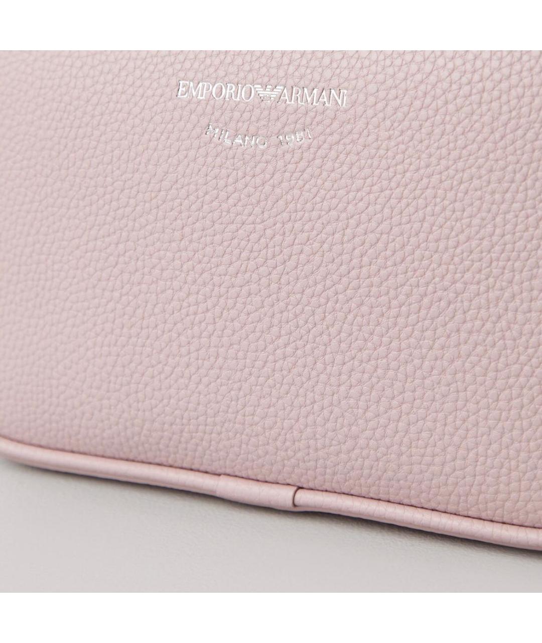 EMPORIO ARMANI Розовая кожаная сумка на плечо, фото 4