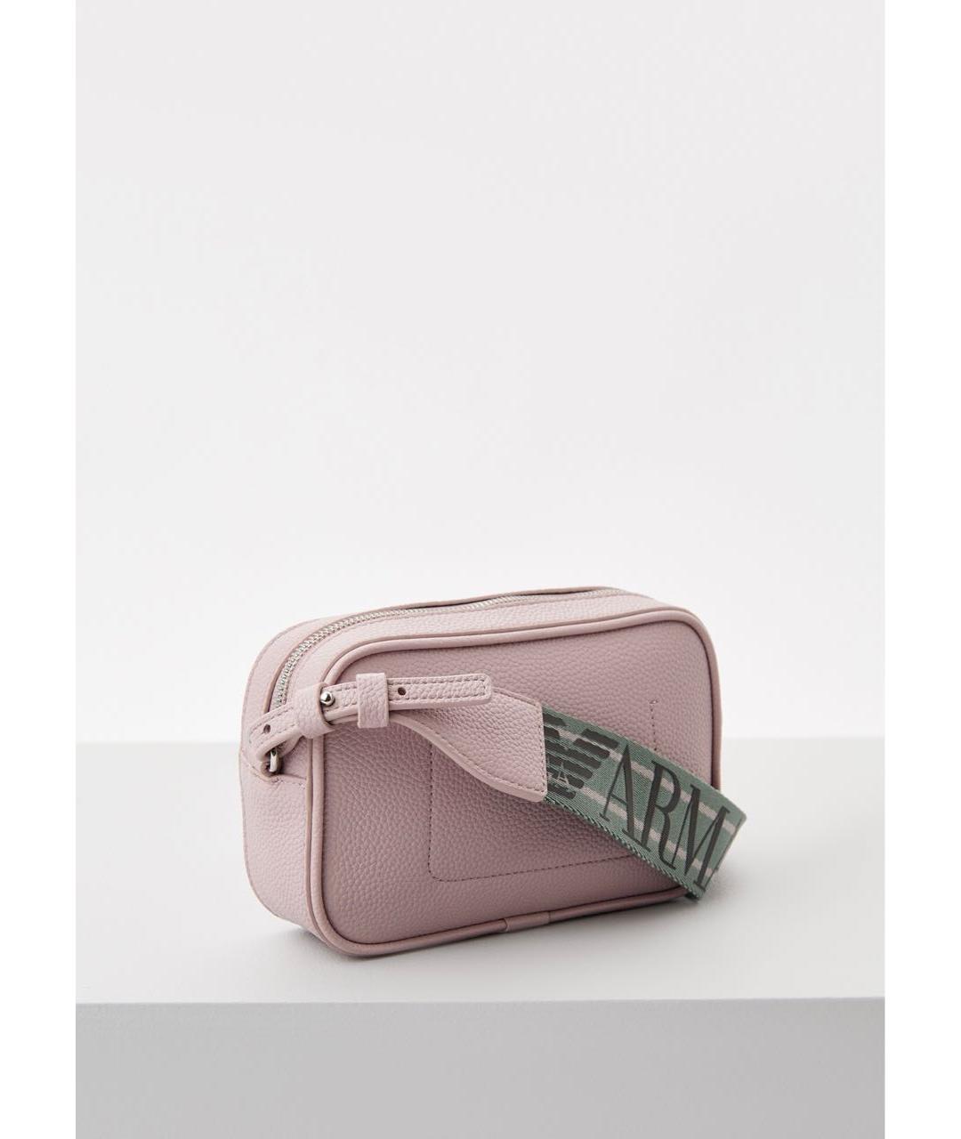 EMPORIO ARMANI Розовая кожаная сумка через плечо, фото 2