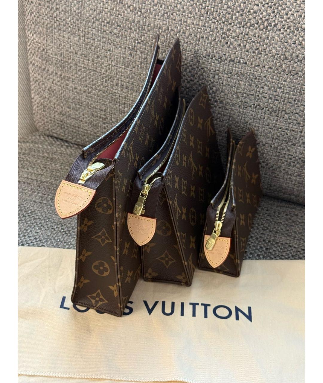 LOUIS VUITTON Коричневая косметичка, фото 4