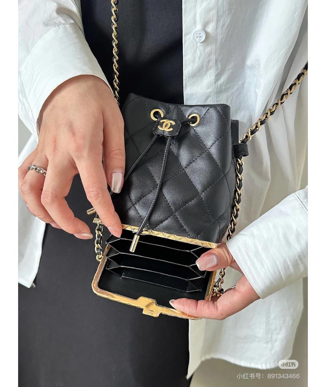 CHANEL Черная кожаная сумка тоут, фото 6