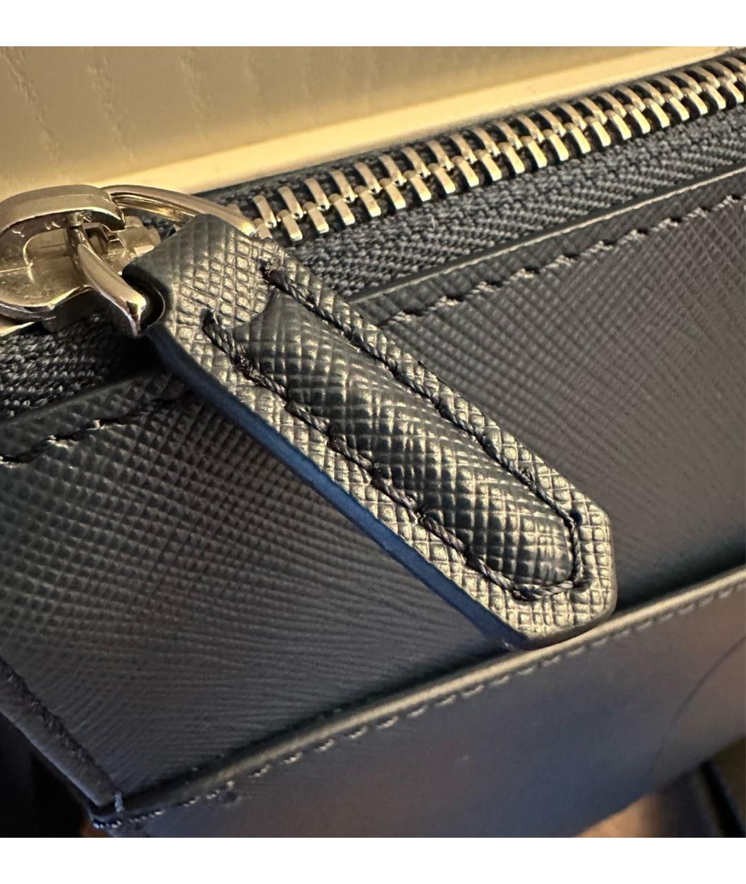 MONTBLANC Темно-синяя кожаная сумка на плечо, фото 5