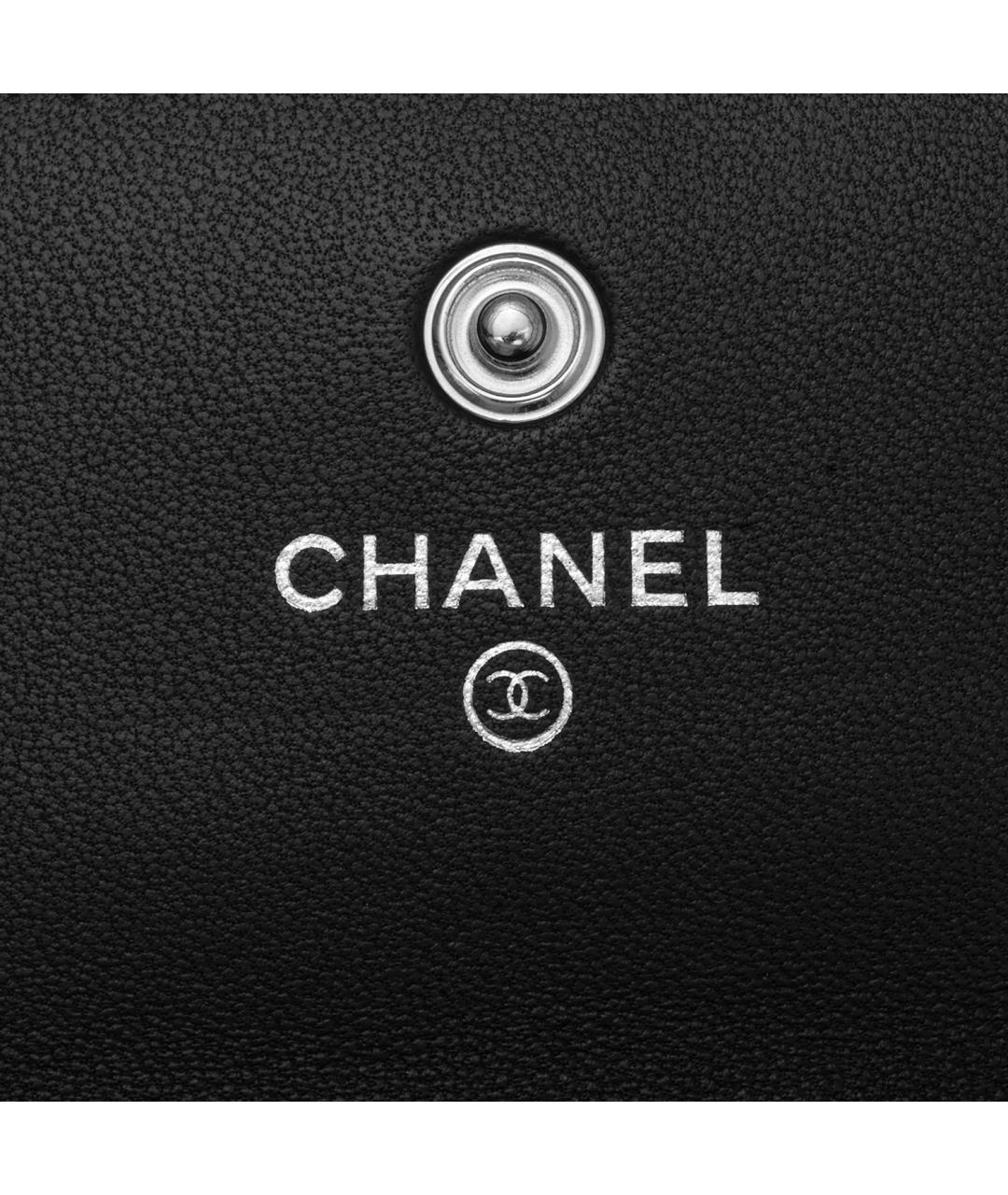 CHANEL Черный кожаный кардхолдер, фото 6