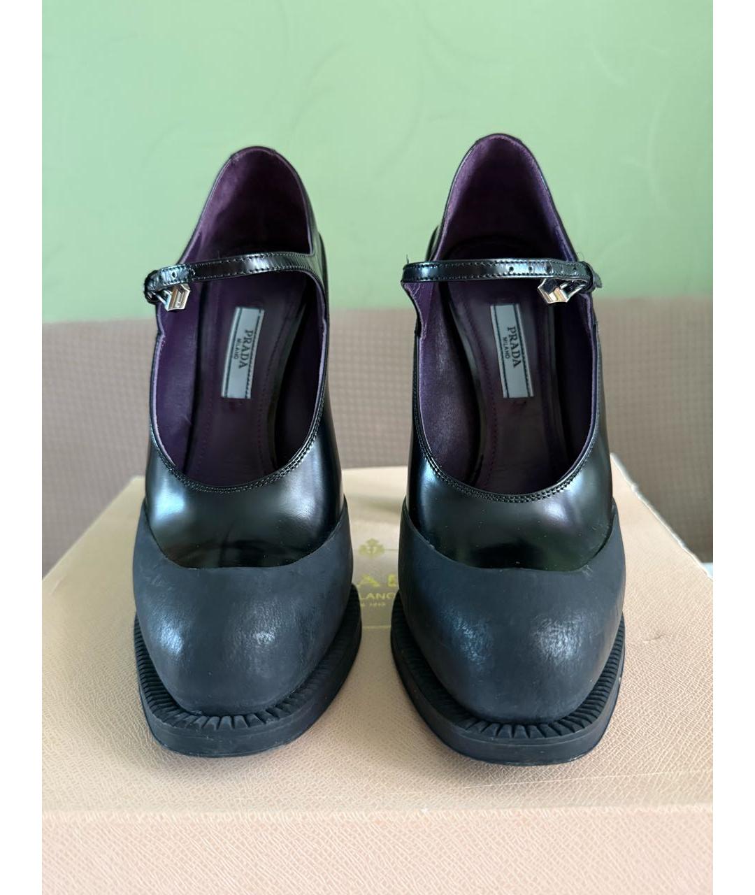 PRADA Черные кожаные туфли, фото 2