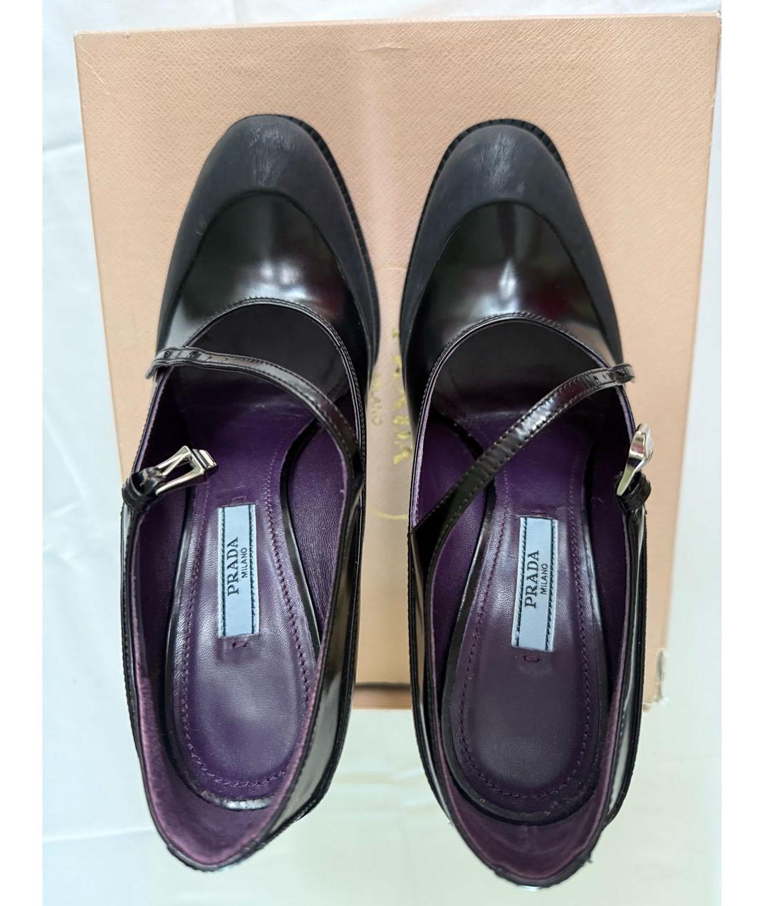PRADA Черные кожаные туфли, фото 3