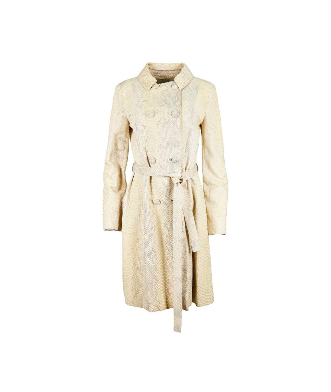CHRISTIAN DIOR Белое пальто из экзотической кожи, фото 1