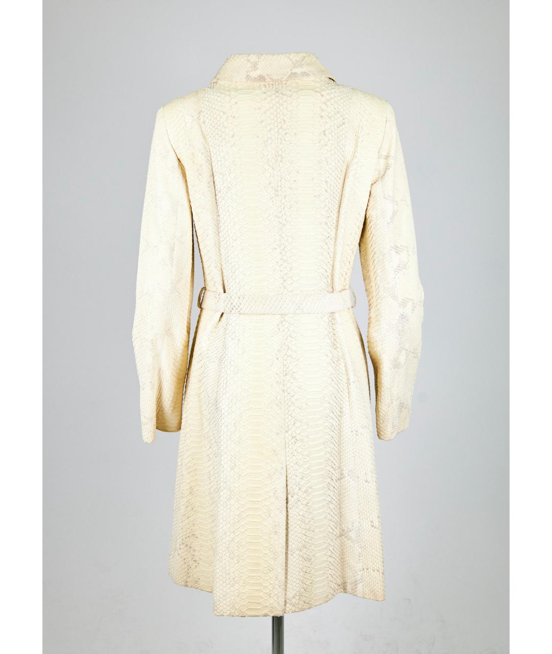 CHRISTIAN DIOR Белое пальто из экзотической кожи, фото 2