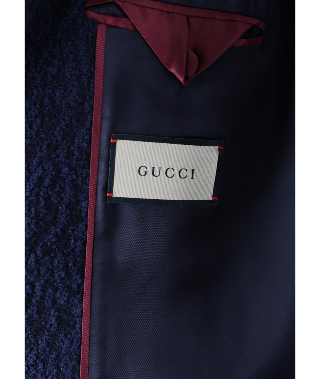 GUCCI Темно-синее шерстяное пальто, фото 3
