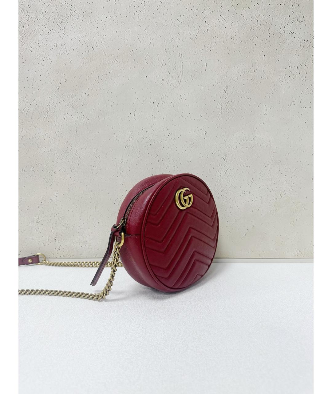 GUCCI Красная кожаная сумка через плечо, фото 4