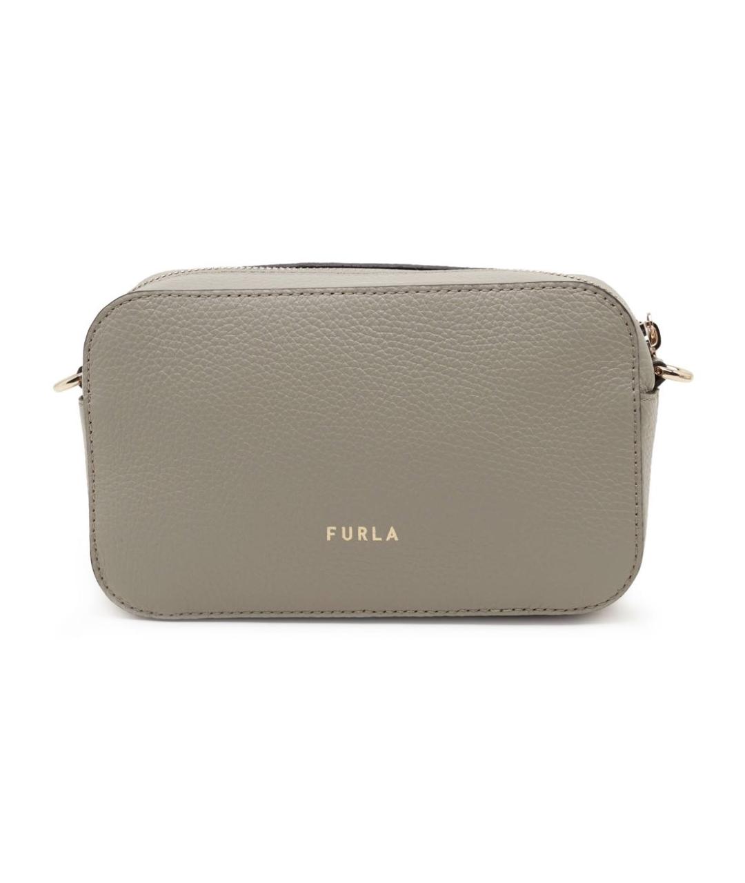 FURLA Бежевая кожаная сумка через плечо, фото 4