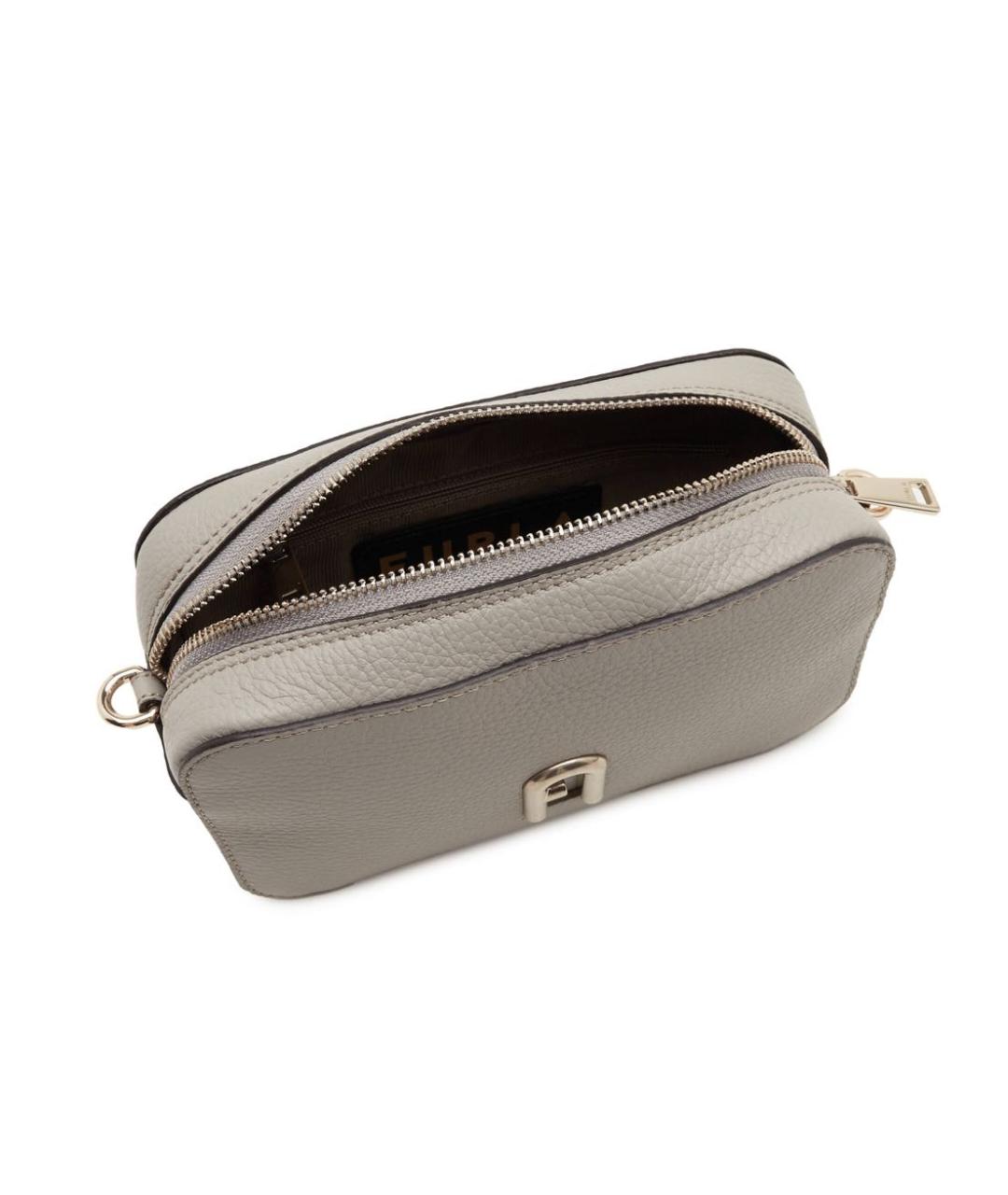 FURLA Бежевая кожаная сумка через плечо, фото 5