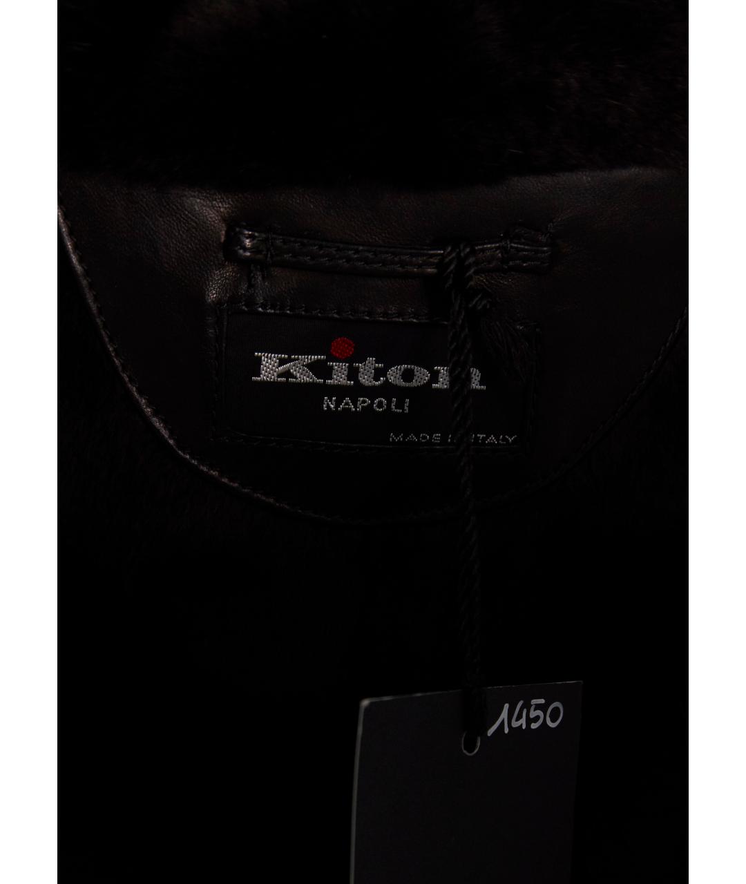 KITON Черное шерстяное пальто, фото 3