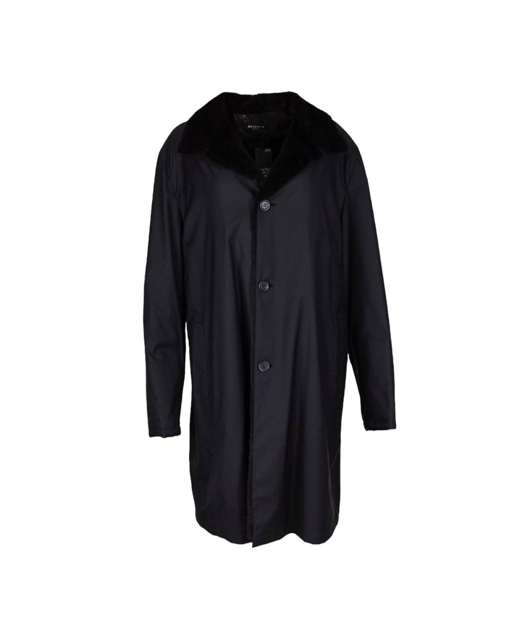 KITON Черное шерстяное пальто, фото 1