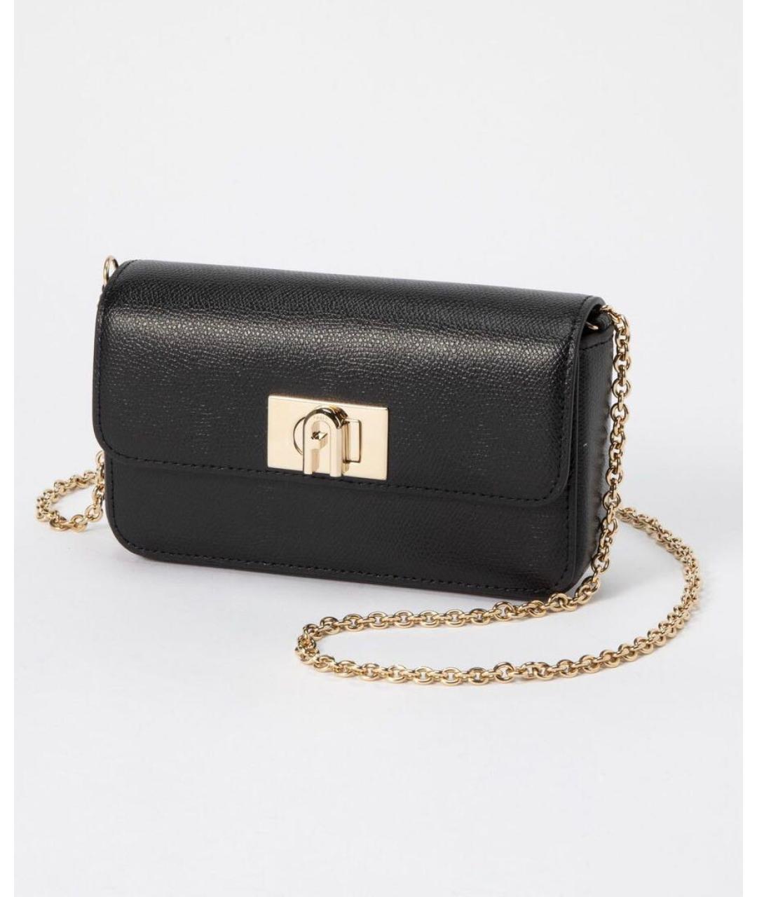 FURLA Черная кожаная сумка через плечо, фото 2