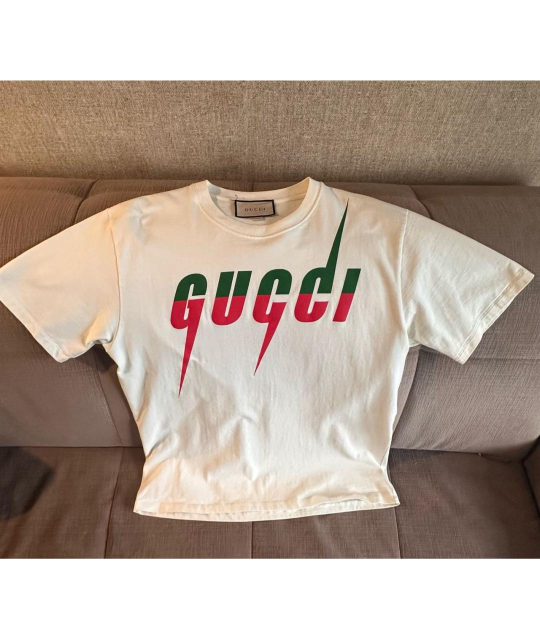 GUCCI Бежевая хлопковая футболка, фото 6