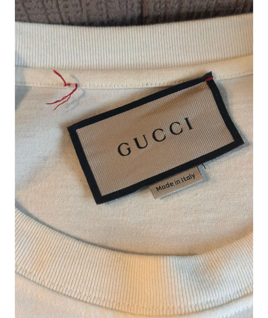 GUCCI Бежевая хлопковая футболка, фото 4