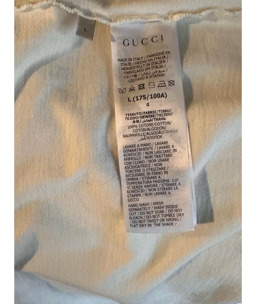 GUCCI Бежевая хлопковая футболка, фото 5