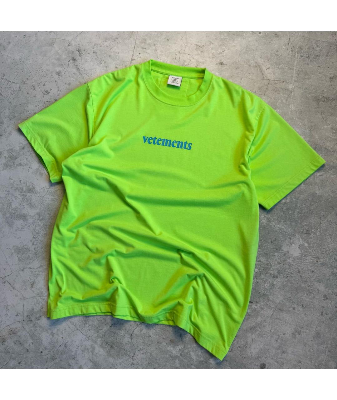 VETEMENTS Салатовая хлопковая футболка, фото 7