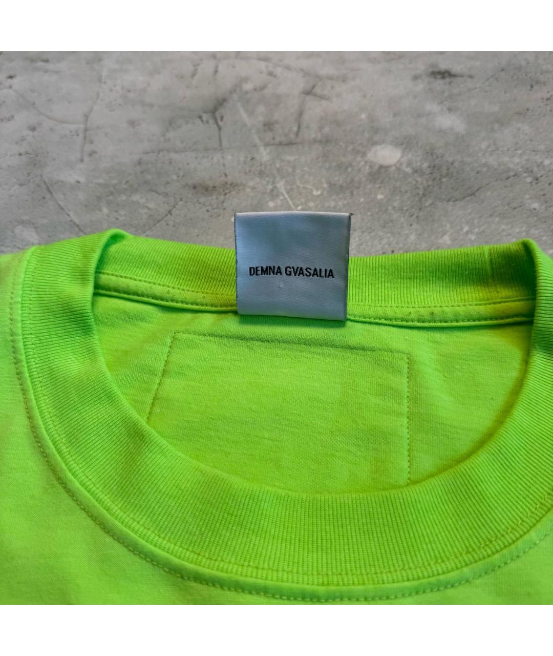 VETEMENTS Салатовая хлопковая футболка, фото 4