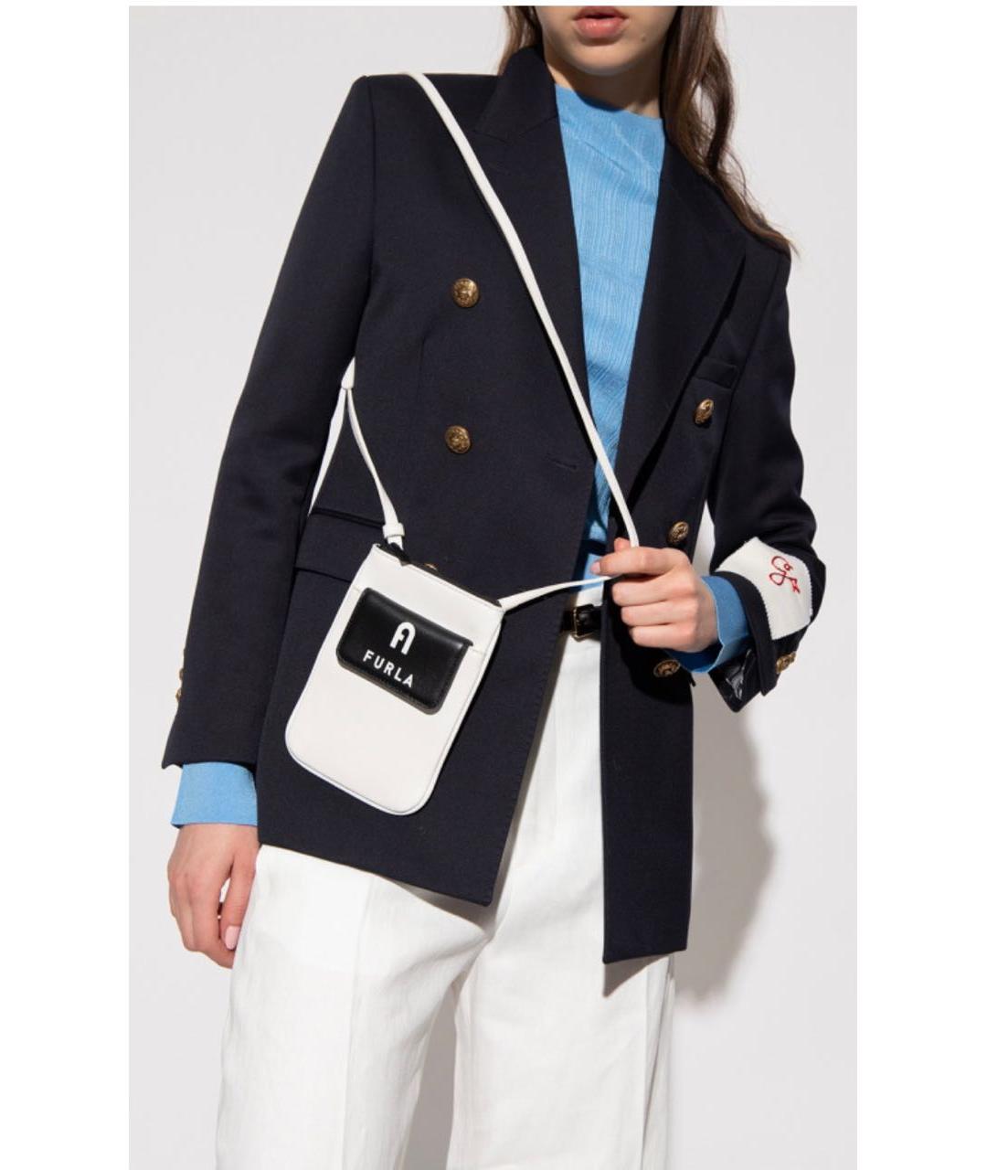 FURLA Белая кожаная сумка через плечо, фото 2