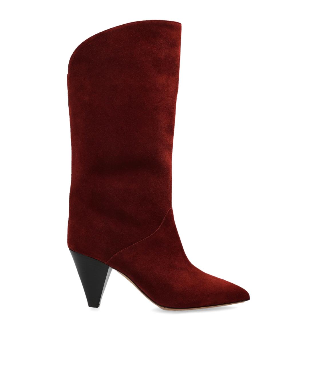 ISABEL MARANT Бордовые замшевые полусапоги, фото 7