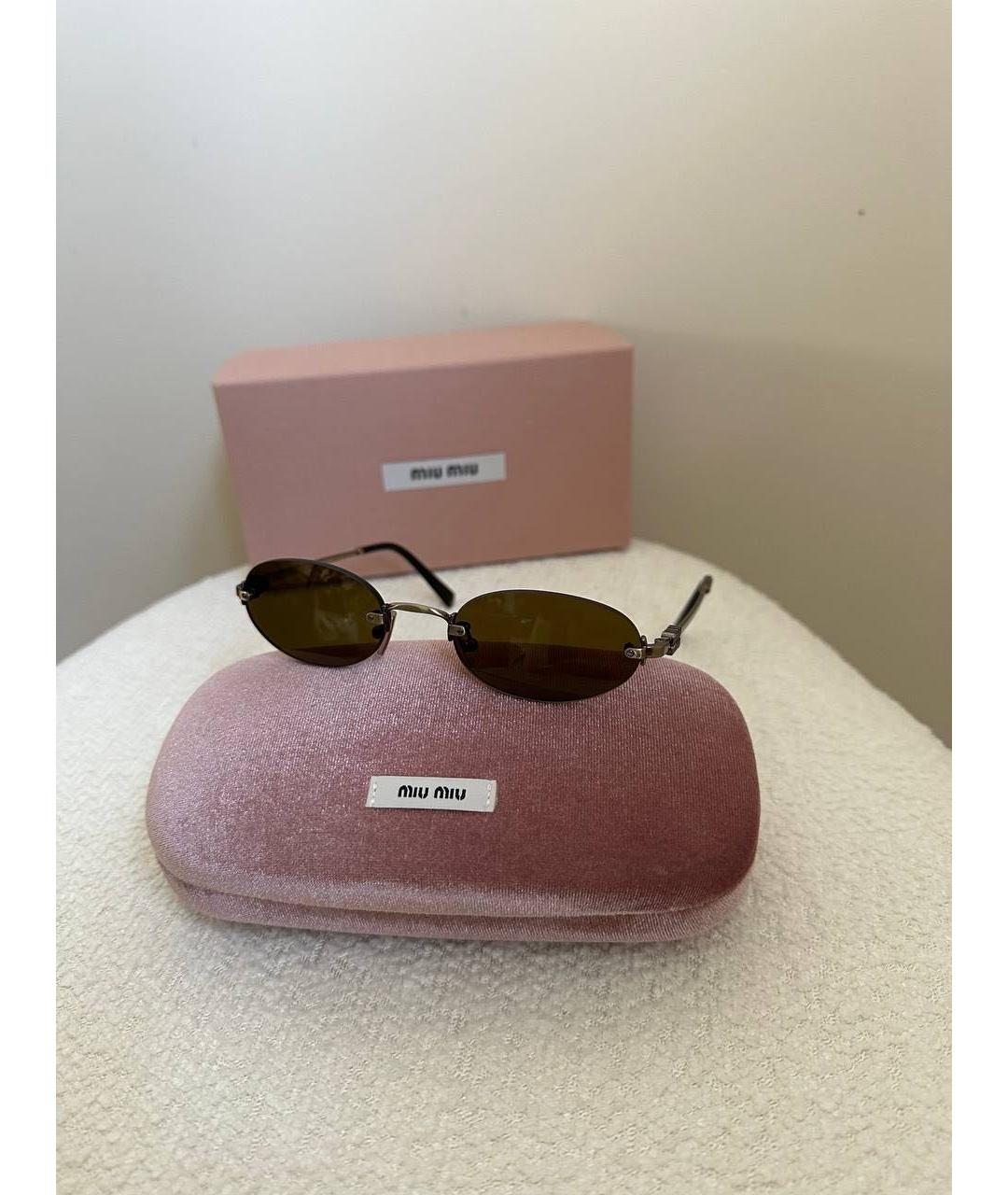 MIU MIU Коричневые солнцезащитные очки, фото 2