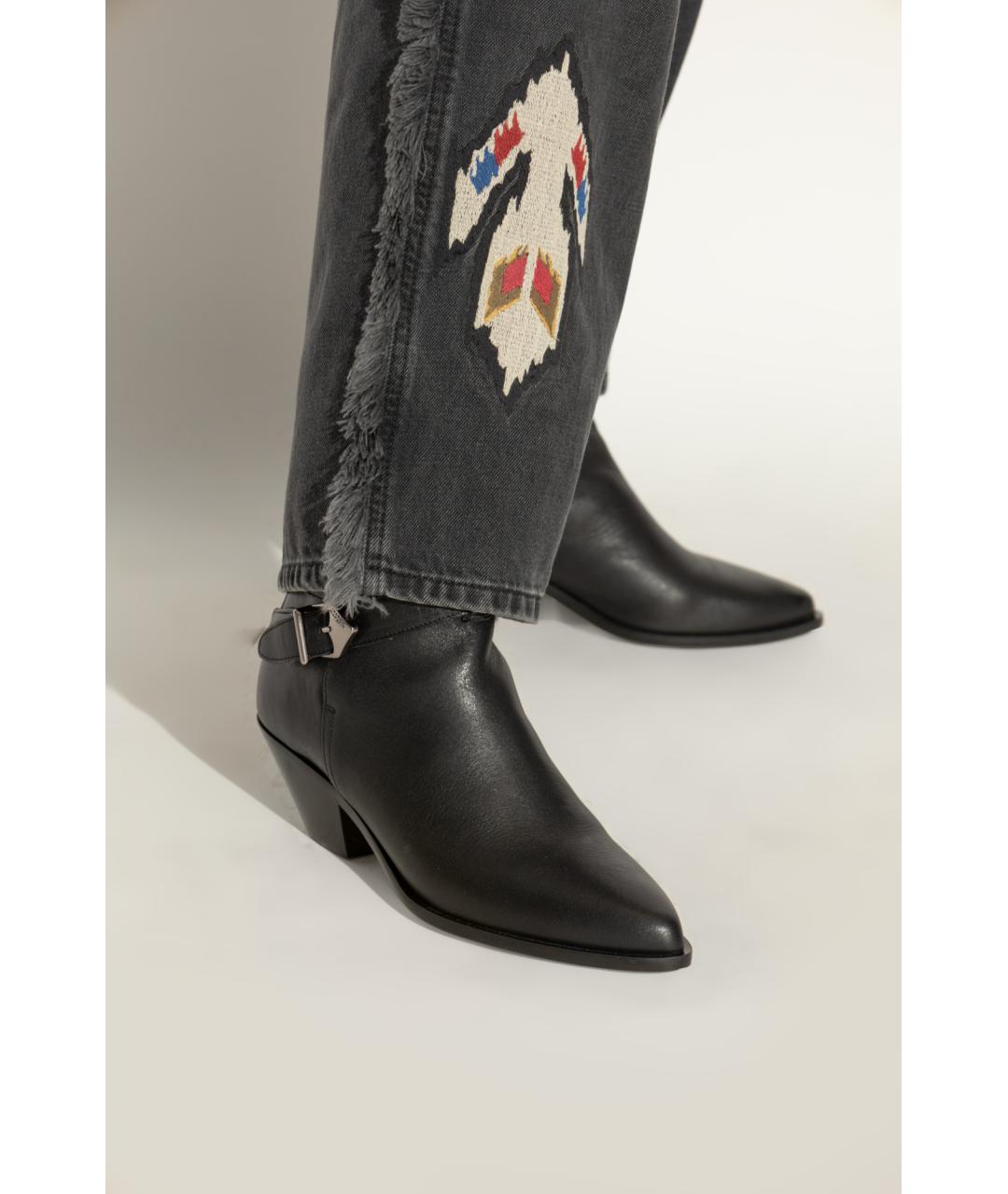 ISABEL MARANT Черные кожаные ботильоны, фото 6
