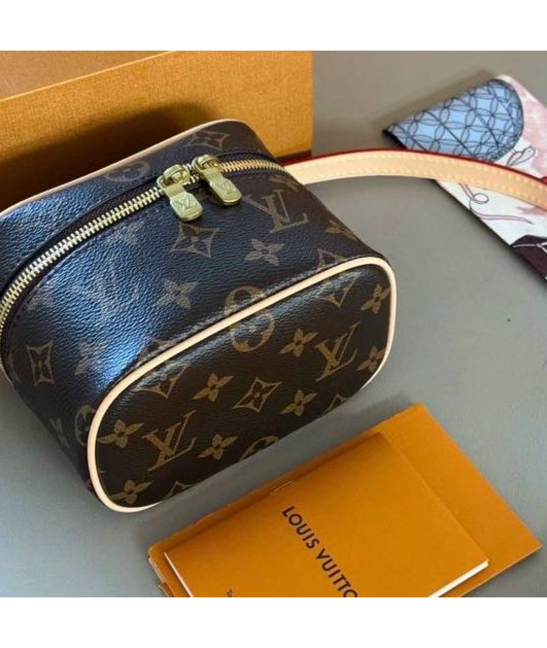 LOUIS VUITTON Коричневая кожаная сумка через плечо, фото 6