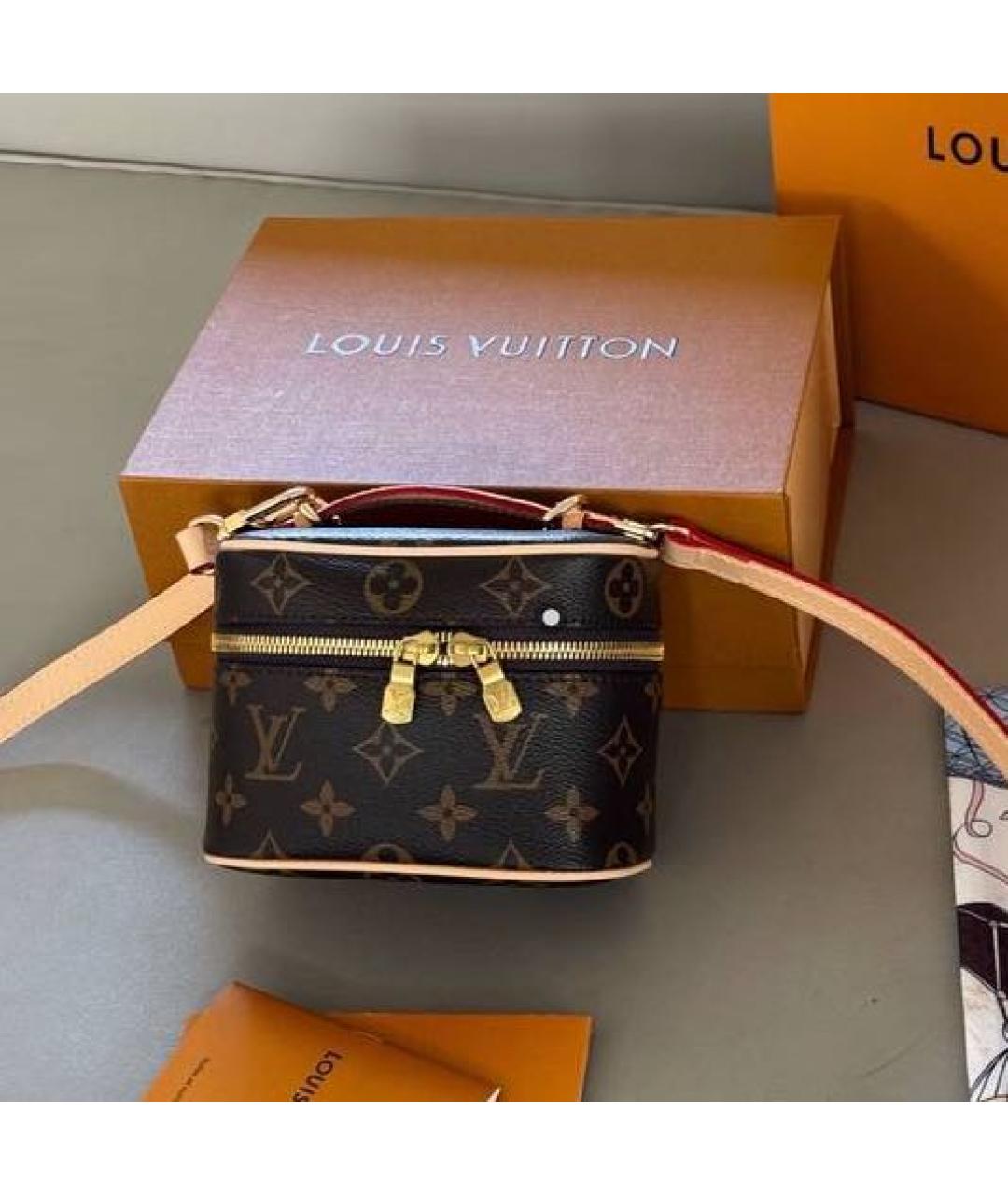 LOUIS VUITTON Коричневая кожаная сумка через плечо, фото 5