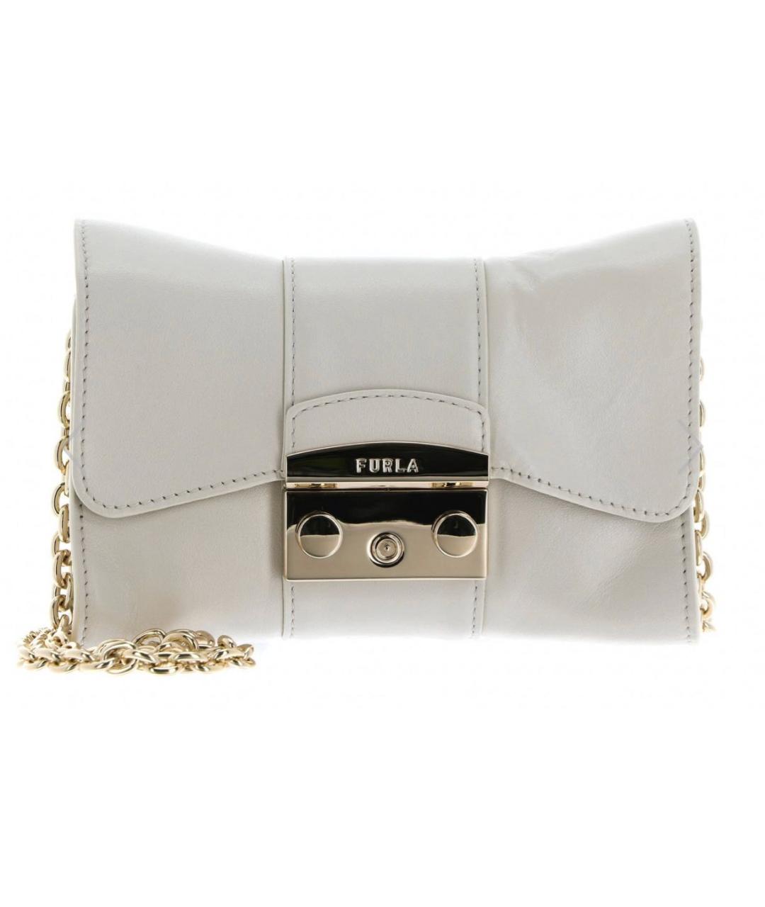 FURLA Белая кожаная сумка через плечо, фото 5
