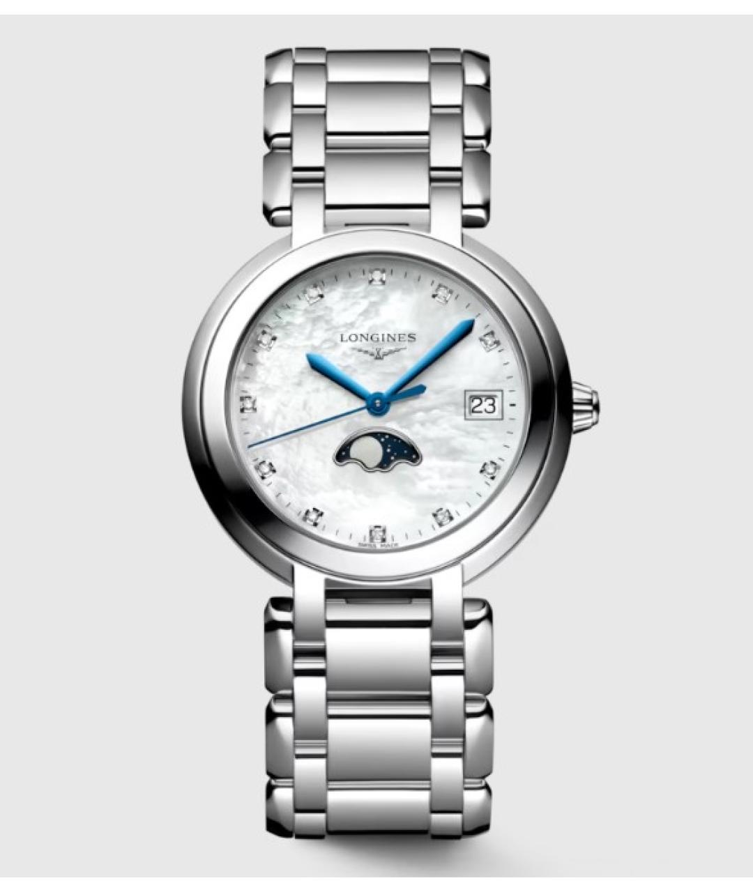 LONGINES Белые металлические часы, фото 8