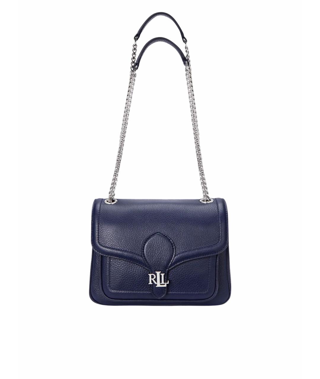 RALPH LAUREN Синяя кожаная сумка на плечо, фото 1