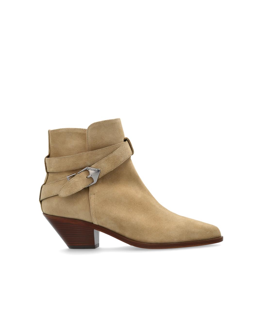 ISABEL MARANT Бежевые замшевые ботильоны, фото 6
