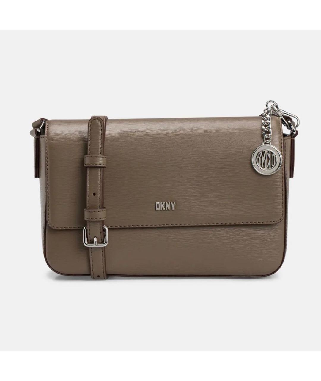 DKNY Коричневая кожаная сумка через плечо, фото 5