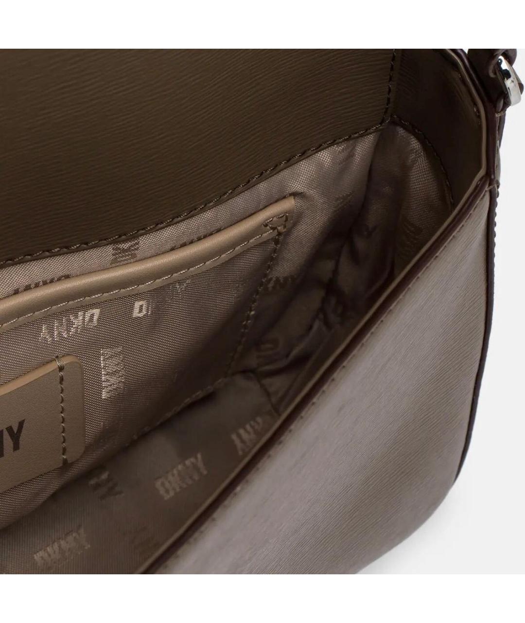 DKNY Коричневая кожаная сумка через плечо, фото 2