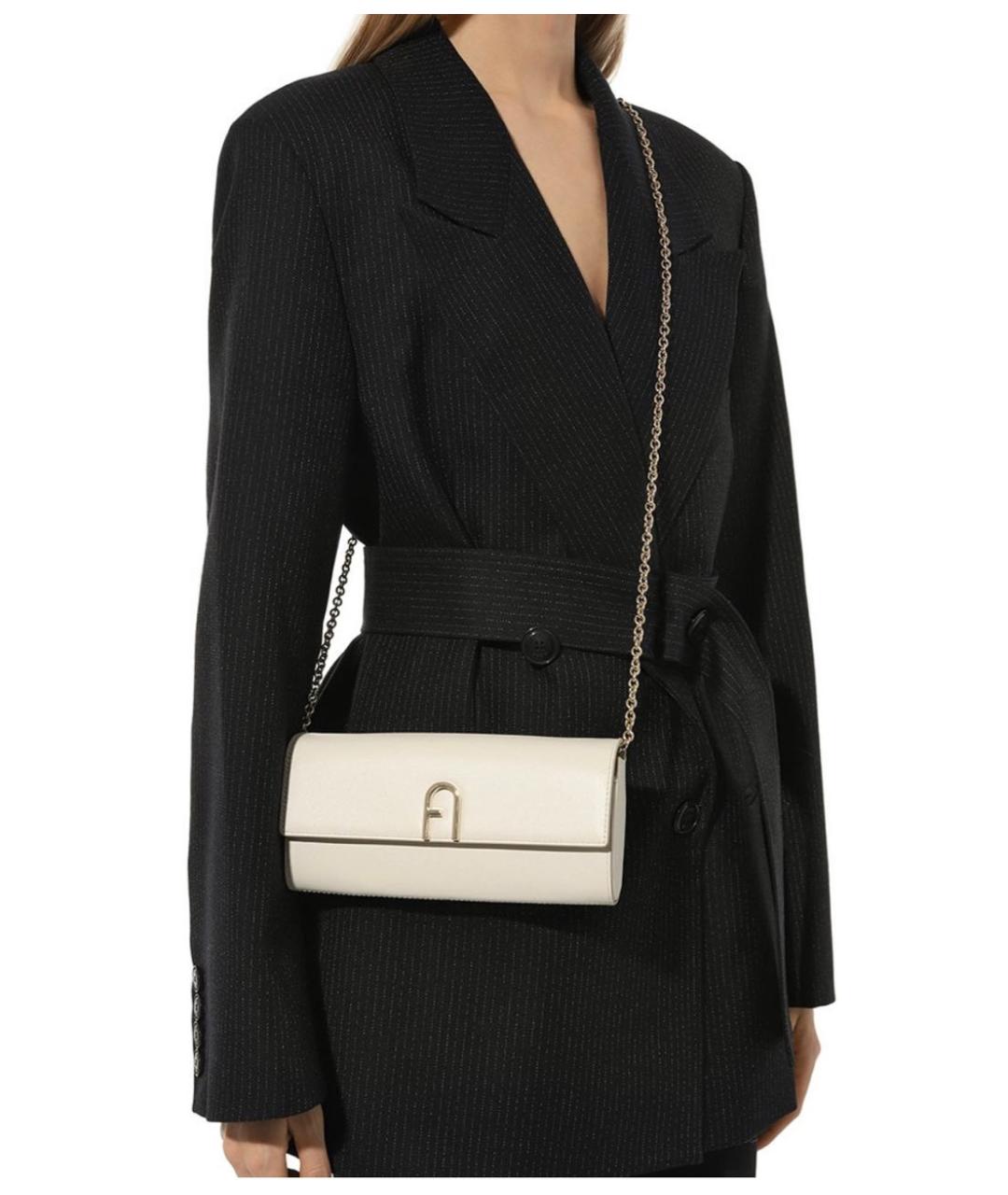 FURLA Белая кожаная сумка через плечо, фото 2