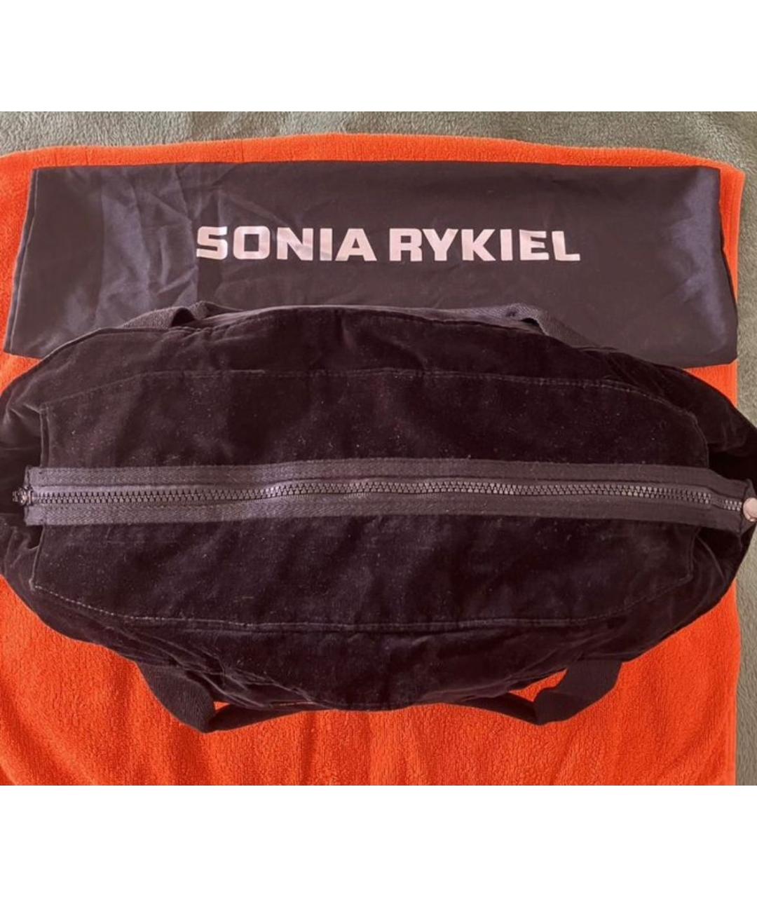 SONIA RYKIEL Черная бархатная дорожная/спортивная сумка, фото 3