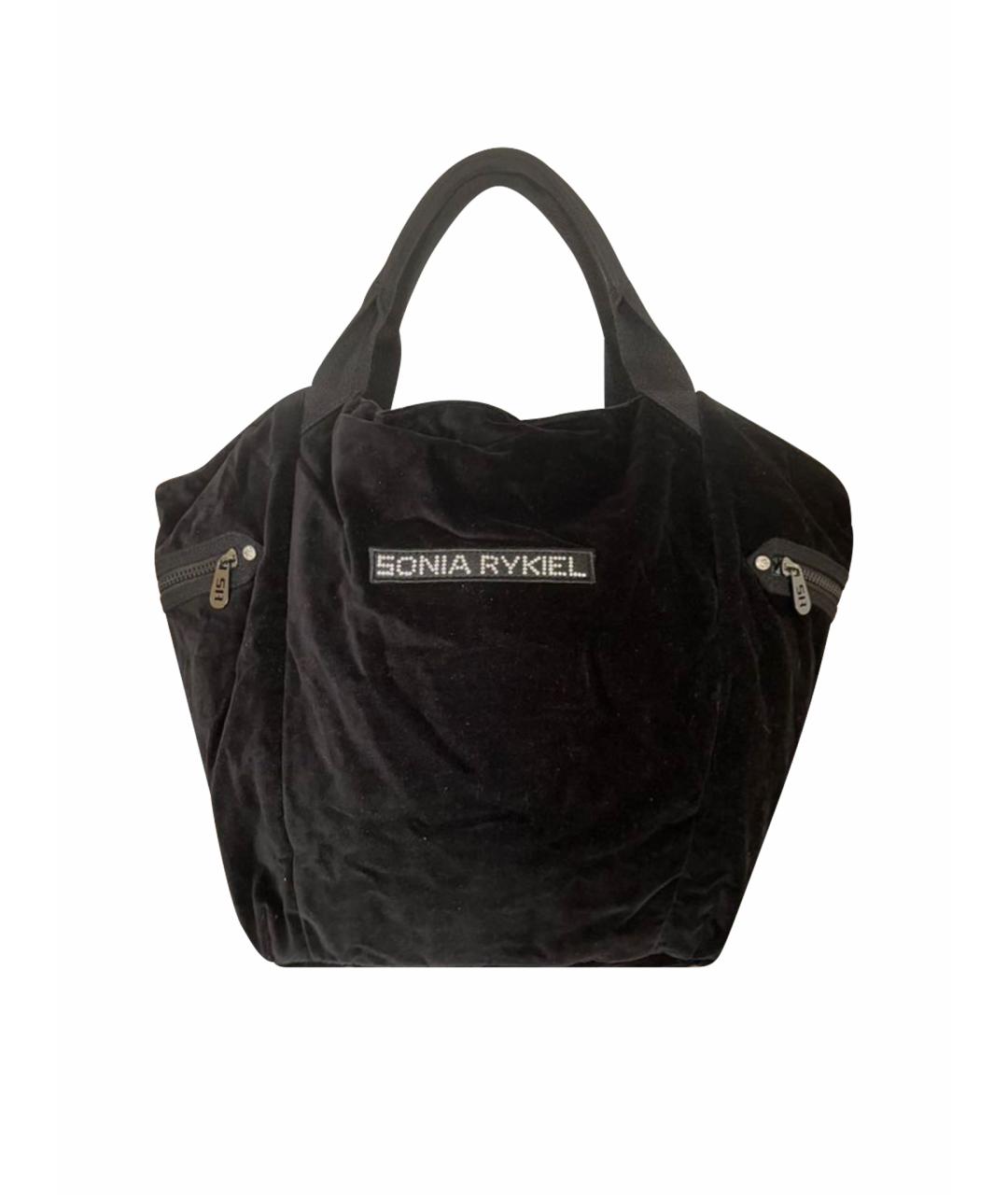 SONIA RYKIEL Черная бархатная дорожная/спортивная сумка, фото 1