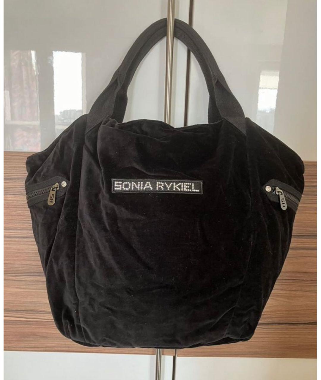 SONIA RYKIEL Черная бархатная дорожная/спортивная сумка, фото 7